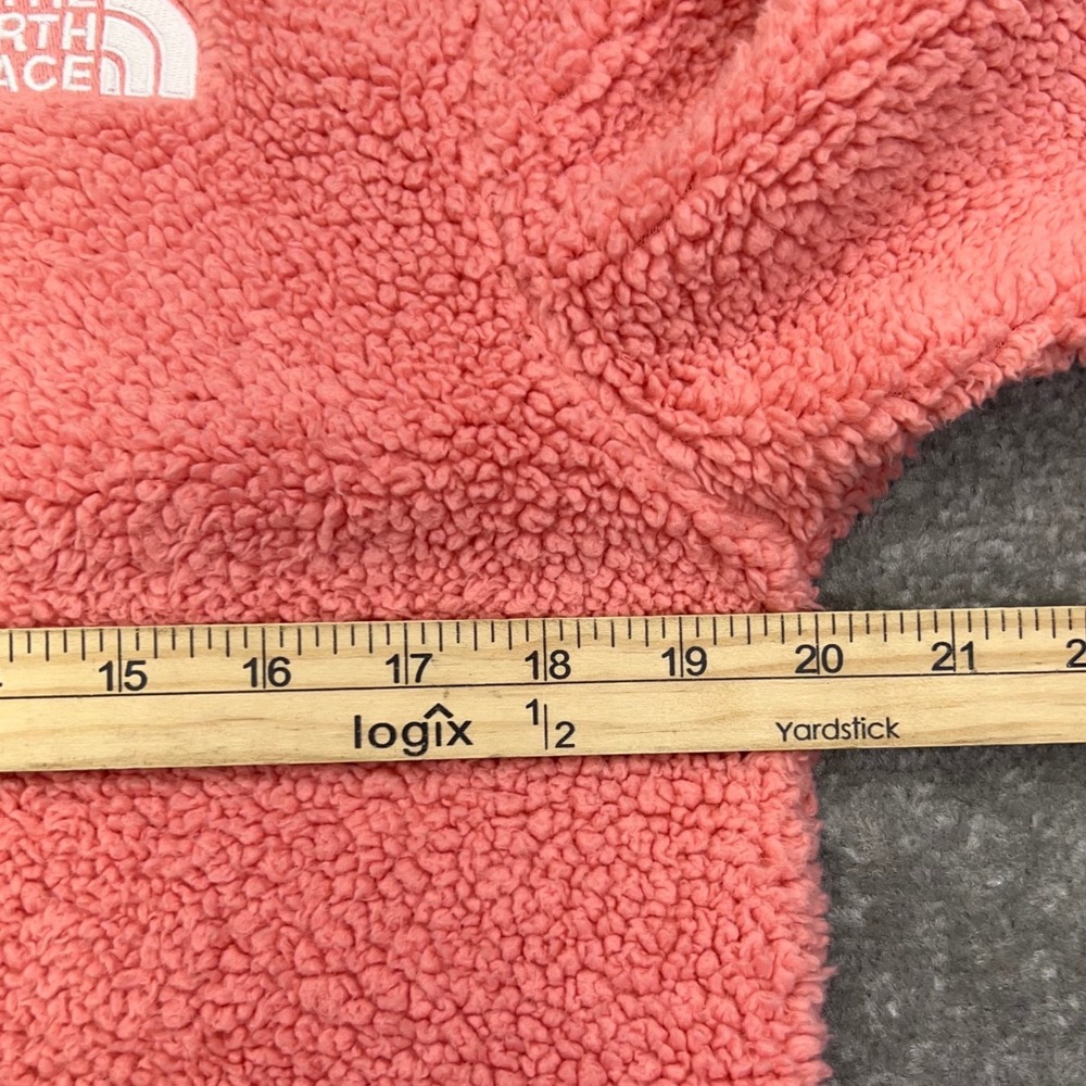 THE NORTH FACE Girl's XL Fleece Full Zip Hoodie Sherpa Outdoor Fuzzy Teddy Pink - Picture 4 of 16